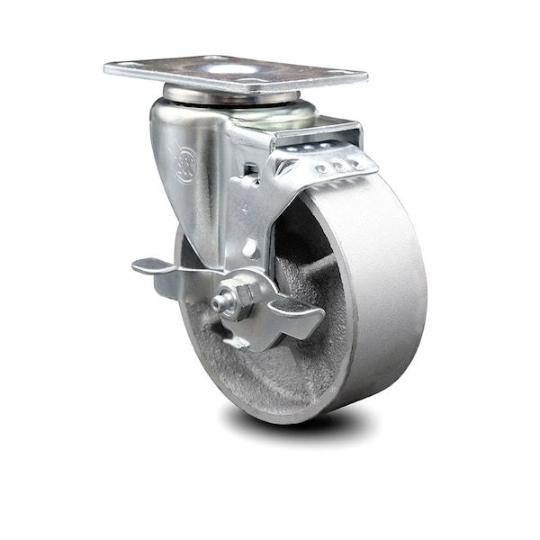 4 Inch Semi Steel Wheel Swivel Top Plate Caster with Brake